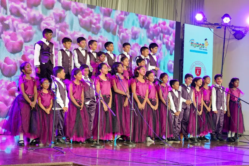 The cast fills the stage for the finale