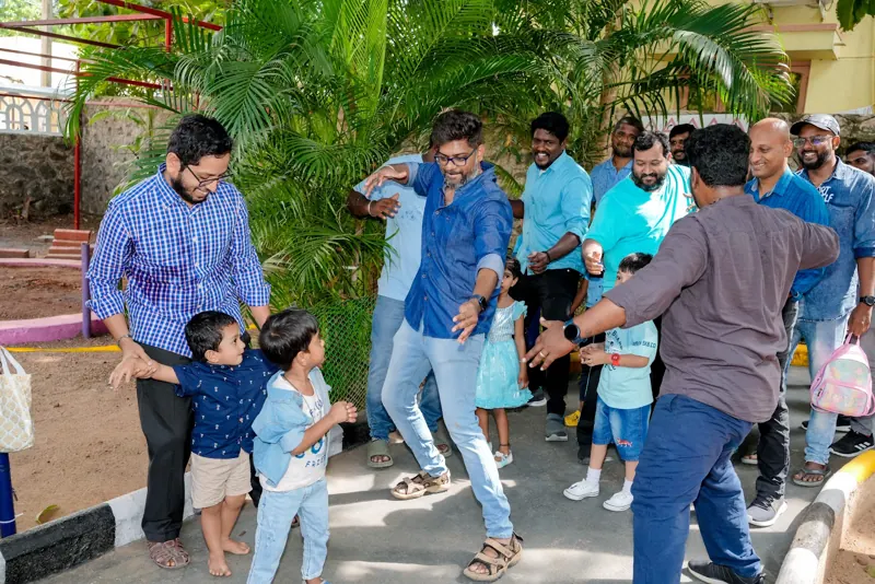Fathers dance with their children