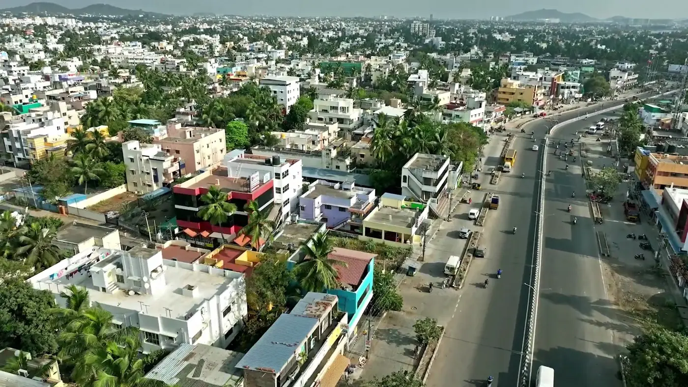 The KIMS building in Selaiyur, seen from above